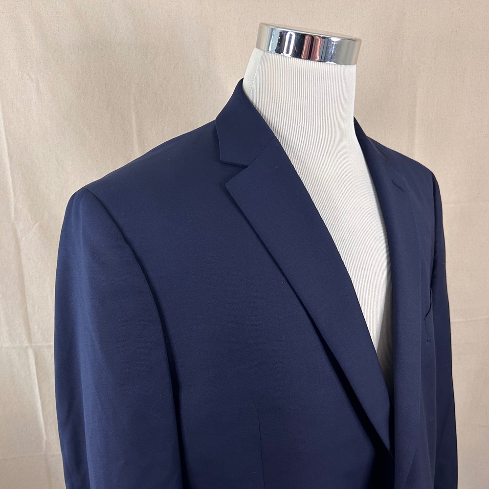 LRL Ralph Lauren 46R Sport Coat Wool Blend Navy Blue Two Button Lined Vented